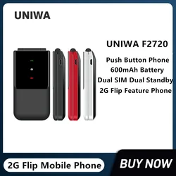 UNIWA F2720 раскладной мобильный телефон с двумя sim-картами кнопочный телефон для пожилых людей 1,7 дюйма беспроводной радио громкоговоритель мини-телефон