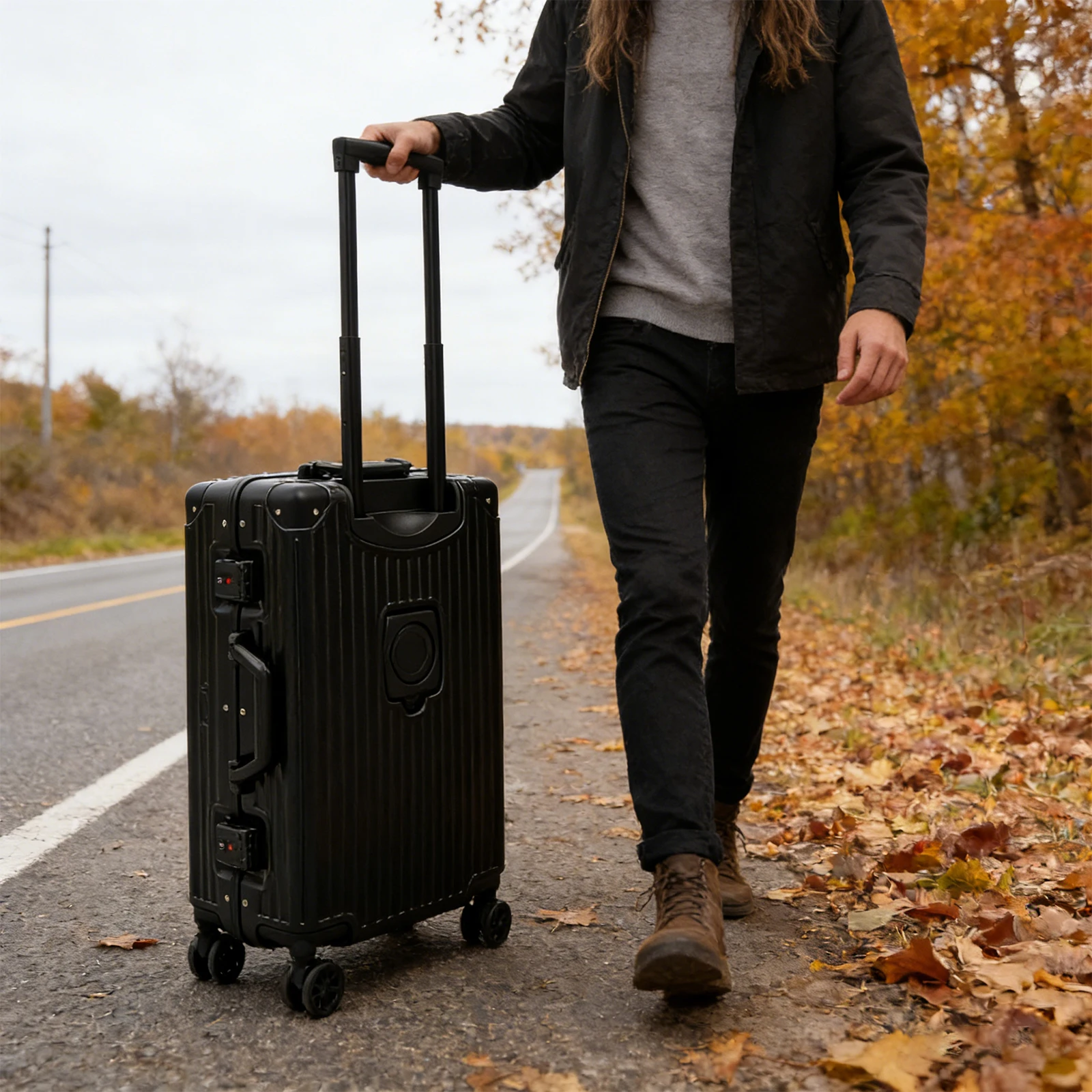 Expandable Hard Shell Suitcases for Men & Women, Small Carry on Suitcase with TSA Lock (Black), Carry on Luggage (38*22.5*60cm), Airline Approved with Spinner Wheels