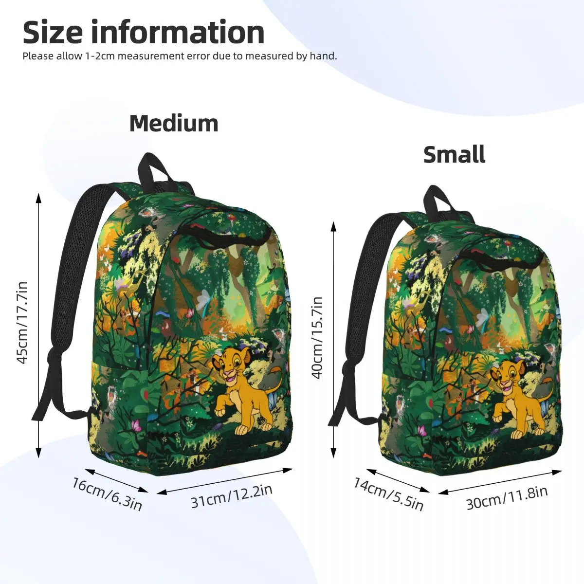 Custom Lion King Wallpaper Hukuna Matata Canvas Backpacks for Women Men Waterproof School College Bag Print Bookbags