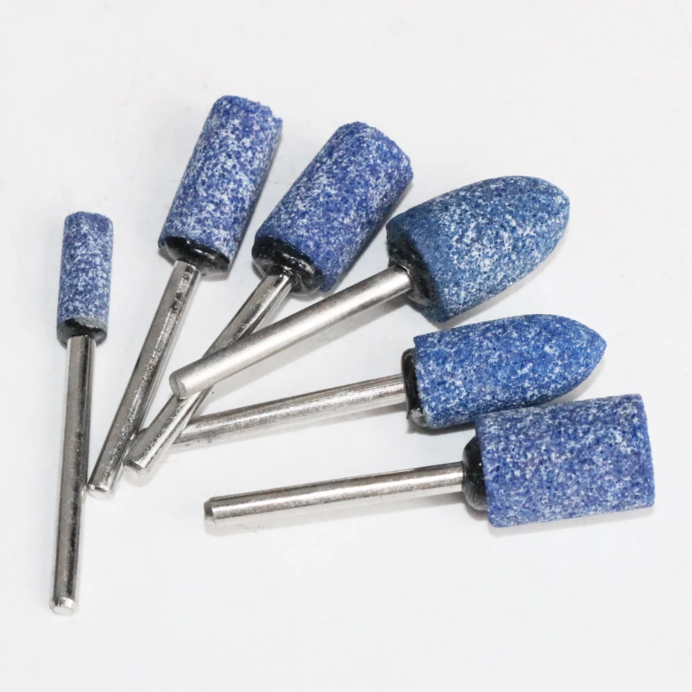 Blue Ceramic Grinding Head Polishing Abrasive Wheel Buffing Wheel for Dremel Rotary Power Tools 3mm Shank