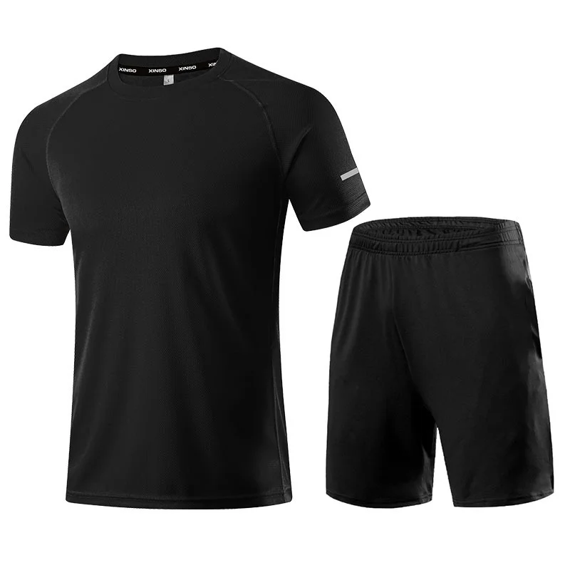 

Men's Short-Sleeved Loose Quick Dry Sportswear, Gym Clothing, Running Football Uniform, Fitness Clothes, Summer