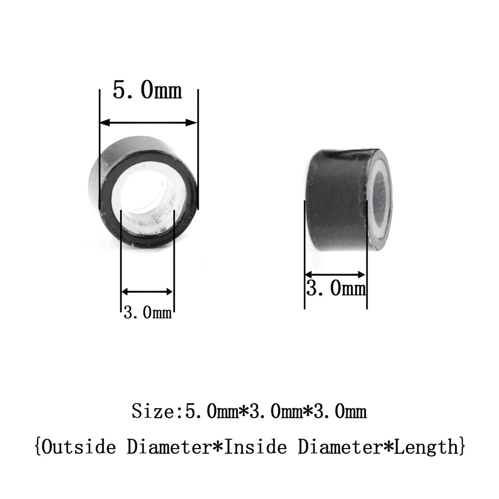 500 stuks haarextensies micro-ringen links kralen, 5 mm siliconen gevoerde kralen voor human hair extensions tool-meerkleurig