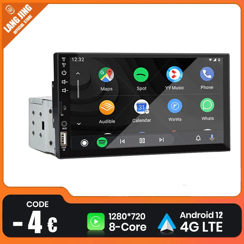 

7“ Car Radio 1 Din Carplay Android Auto Multimedia Player HD Touch Screen FM AUX Input Bluetooth MirrorLink Universal Autoradio