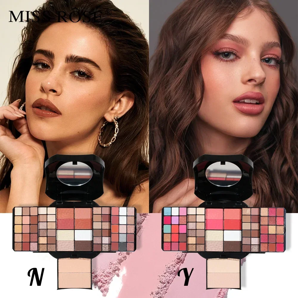 MISS ROSE Pro-Kit complet de maquillage pour femme, coffret tout-en-un, ombre à barrage, poudre, rouge à lèvres, gloss, palette de pinceaux