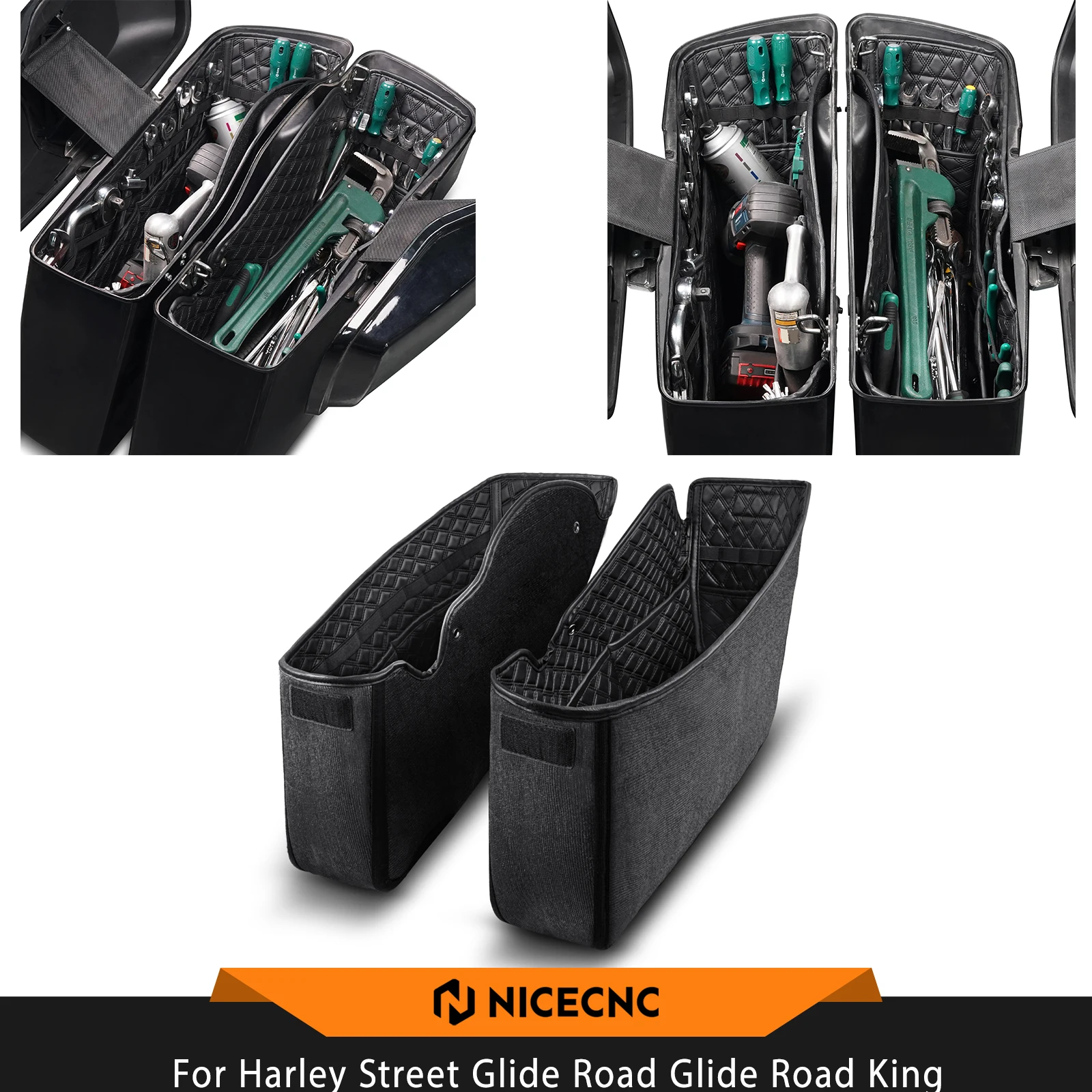 

Motorcycle Saddlebag Liners Non Stretched Bag Inserts For Harley Davidson All Touring Models Street Glide Road Glide Road King