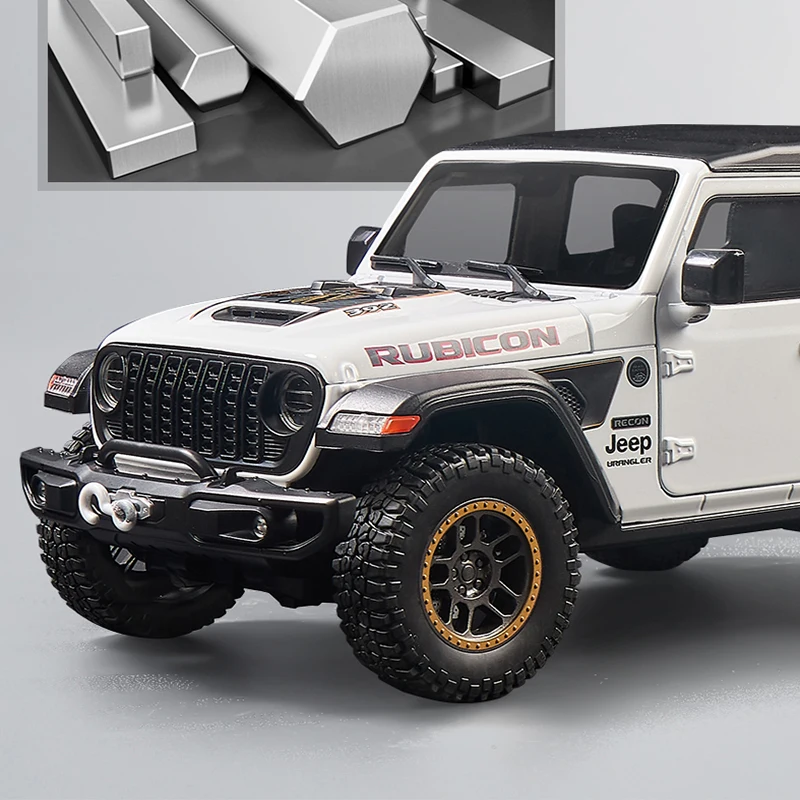 1:18 Rubicon Off-road Vehicles Alloy Car Model Toy Boy Diecasts Metal  Sound Light Kid Elite Fast and Furious Premium One Piece