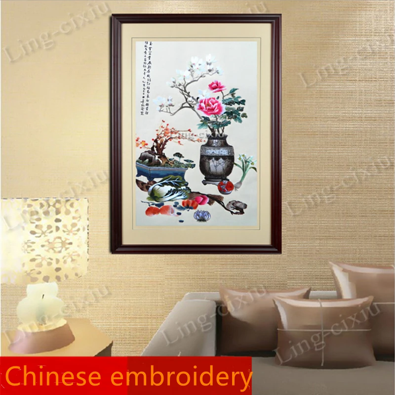 Mural Su embroidery Yutang rich living room bedroom tea restaurant interior decoration painting embroidery gift painting SP377