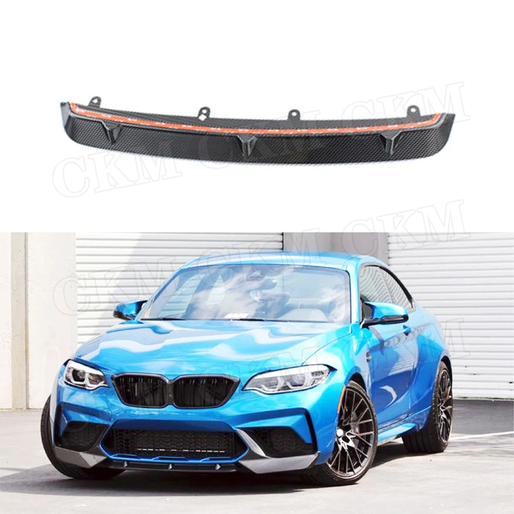 

Carbon Fiber Material Front Bumper Lip Chin Spoiler For BMW 2 Series F87 M2 M2C Competition 2018-2020 Auto Car Decoration