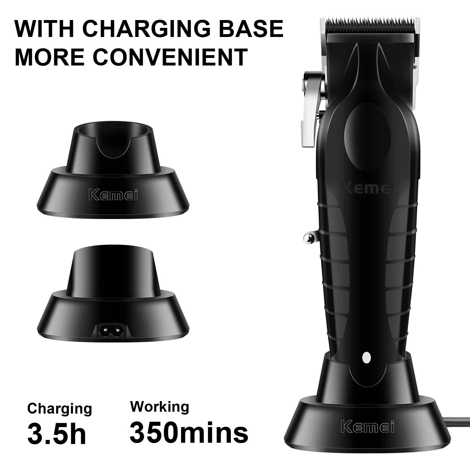 2500mah Lithium Battery Adjustable Trimmer Kemei Km-2296 Usb Rechargeable Cordless Electric Body Groin Hair Trimmer For Men