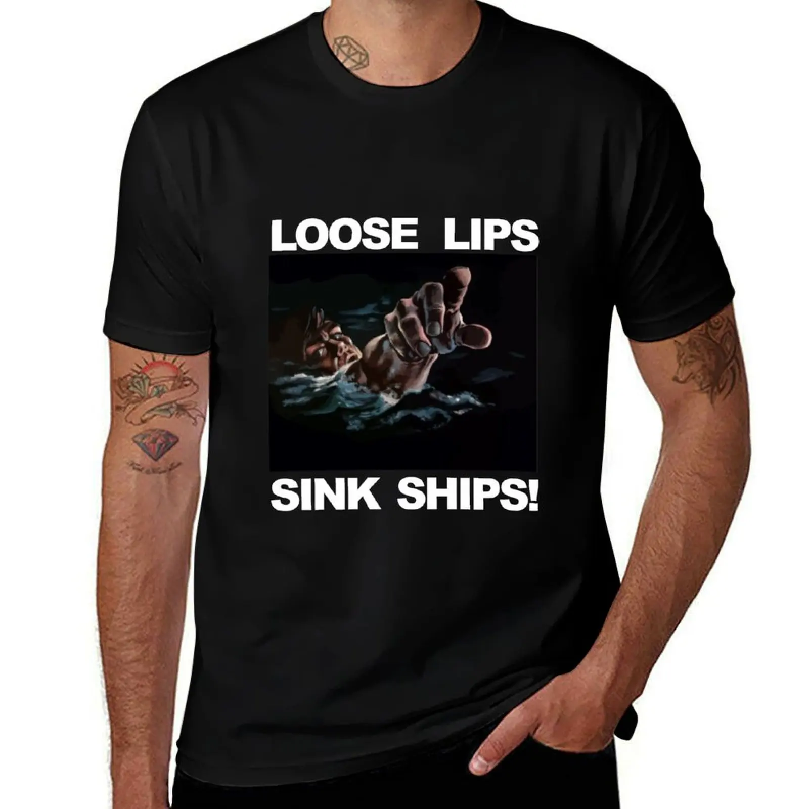 Loose lips sink ships! T-Shirt Mechanic Work Tee Shirt