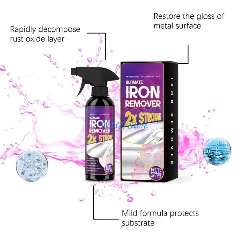 

37JE Compact Car Rust Remover 120ml Rust Remover for Travel & Outdoor Metal Care