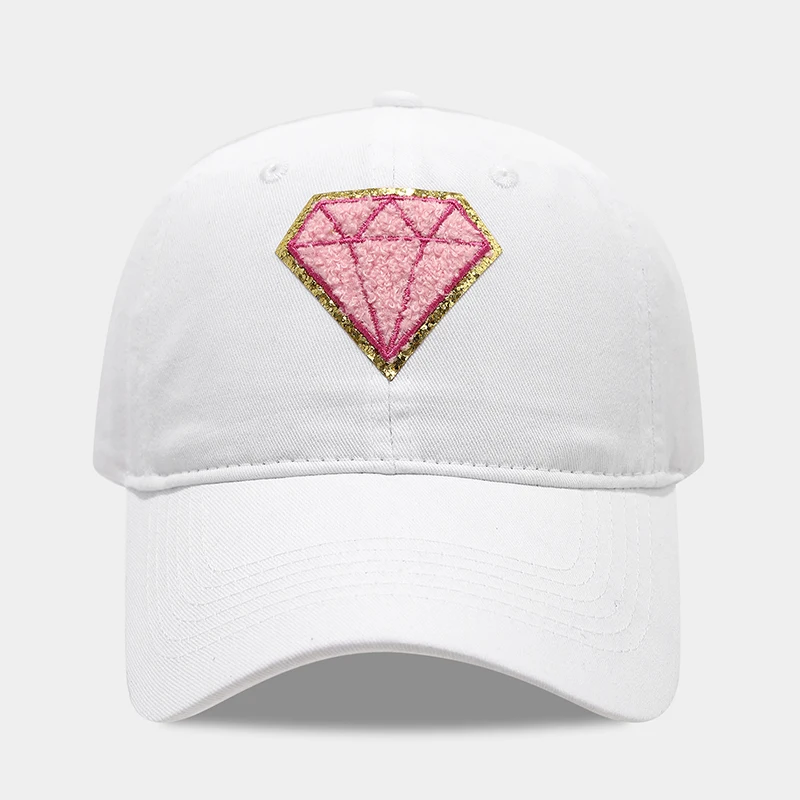 

Baseball Cap Diamond Women Men Washed Cotton Adjustable Hat Summer Sun Protection Accessory For Golf Climb Outdoor Sports