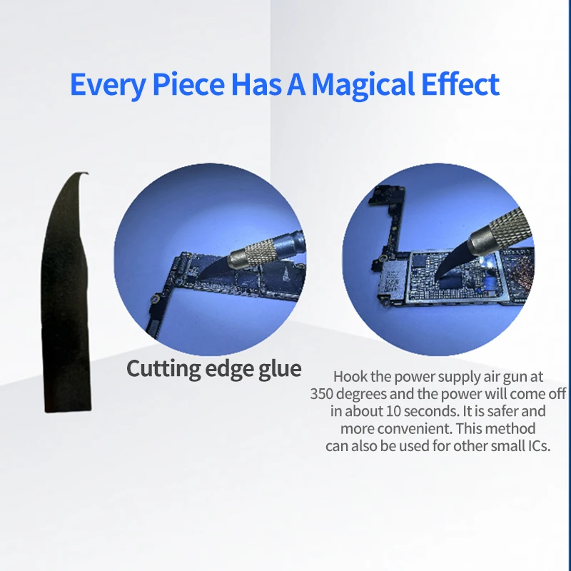 LANRUI Set di lame per riparazione CPU per riparazione di telefoni cellulari Disco rigido CPU Chip IC Smontaggio Colla per bordi Colla nera Strumenti per lama da taglio