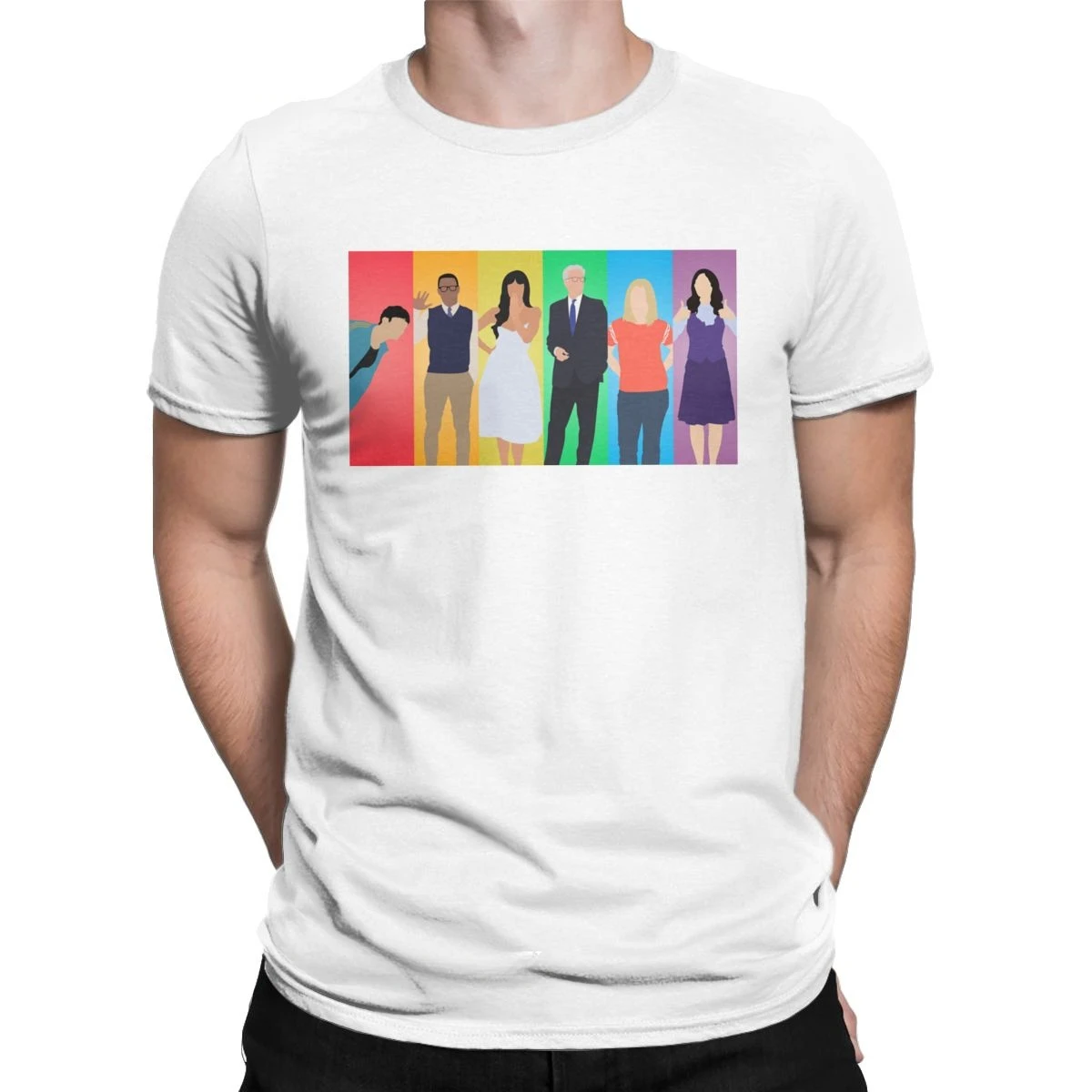 Community Tv Show Abed Troy Novelty Cotton Tee Shirt  The Good Place Tee Shirt For Men  Manga Harajuku Tshirt Printed Clothing image 2