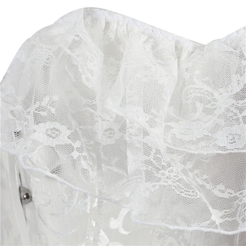 Korsett Top für Frauen Über brust Vintage Blume Korsett Bluse Top Spitze Lolita Korsett Bustier kurze Ärmel plus Größe – Detail 12