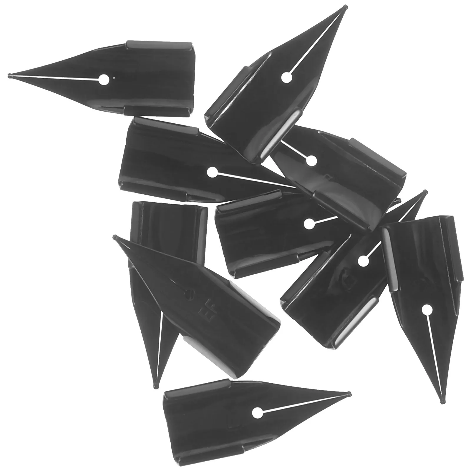 

10Pcs Replacement Fountain Pen Nibs Smooth Ink Flow Fine Tip Nibs Set for Daily Writing Practice Drawing Tools Accessories
