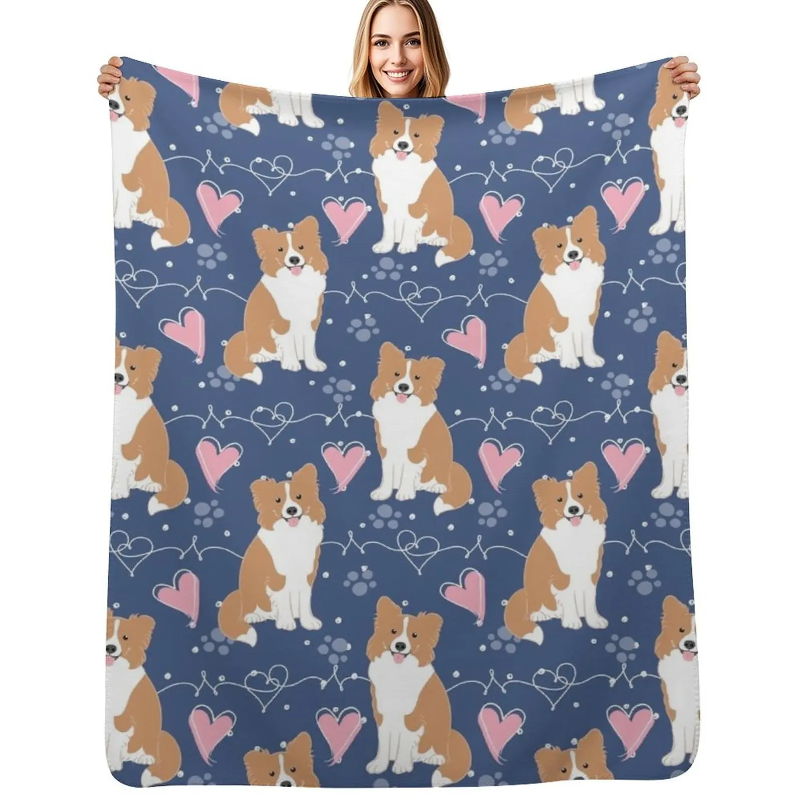 LOVE Red Border Collie Throw Blanket Thin valentine gift ideas for sofa Luxury Heavy warm for winter Blankets