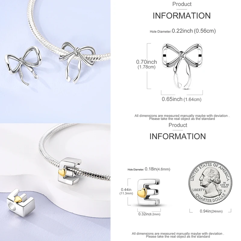 10 Stück 925 Sterling Silber Charm-Perlen Schmetterling Kleeblatt Elefant Baum des Lebens Original DIY Armband Halskette Schmuckherstellung – Detail 2