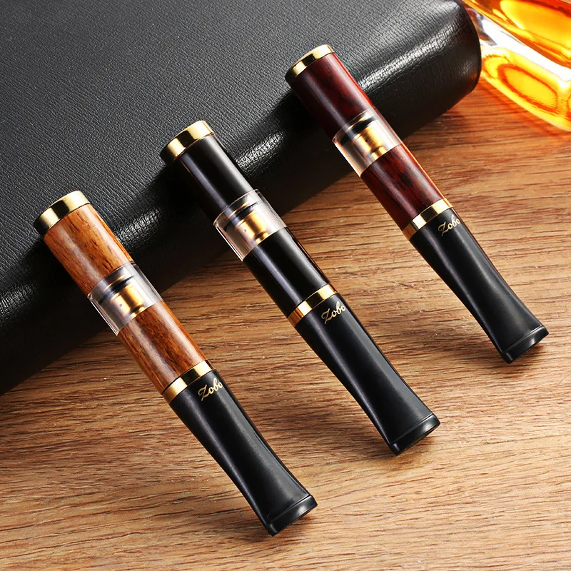 

Luxury Sandalwood Cigarette Mouthpiece Metal Smoking Filter Portable Cigarette Holder Reusable Tobacco Pipe Smoking Accessories