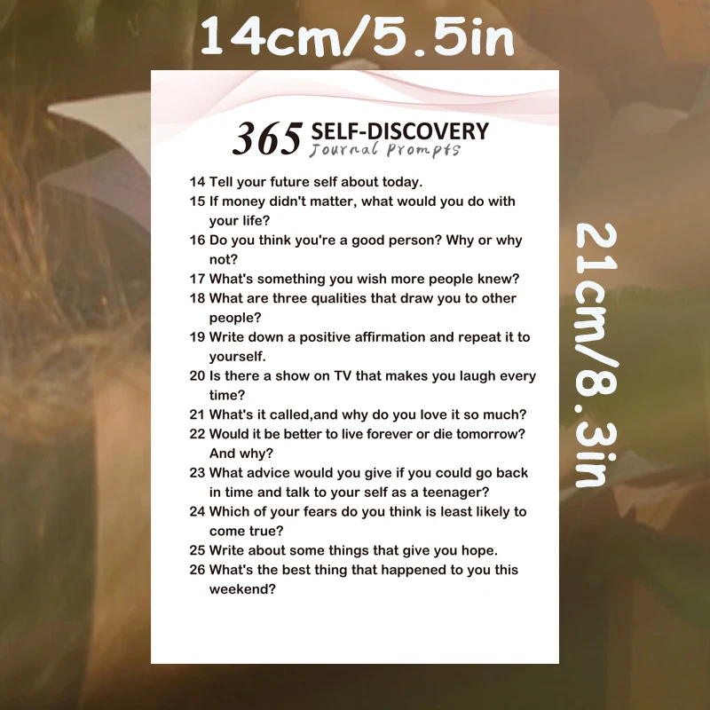 365Self-Discovery Prompts Journal,365Questions,A 365day journal Prompts for self-exploration/Self-Discovery,healing,reflection.