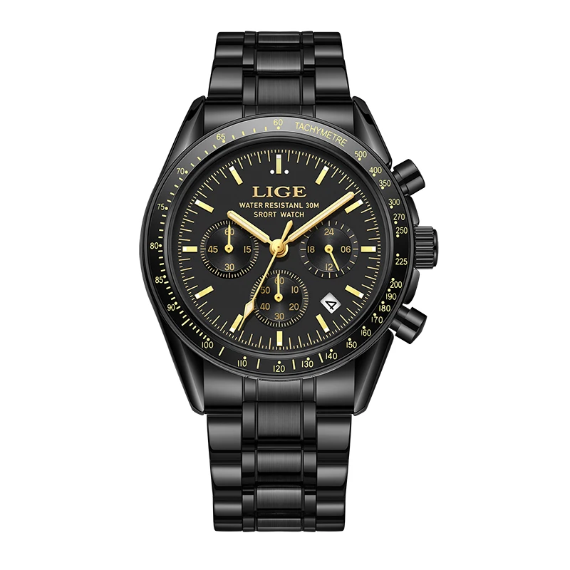 LIGE Top Brand Luxury Men Watches Luminous Calendar Business Quartz Watch Mens Sports Waterproof Stainless Steel Man Wristwatch image 3