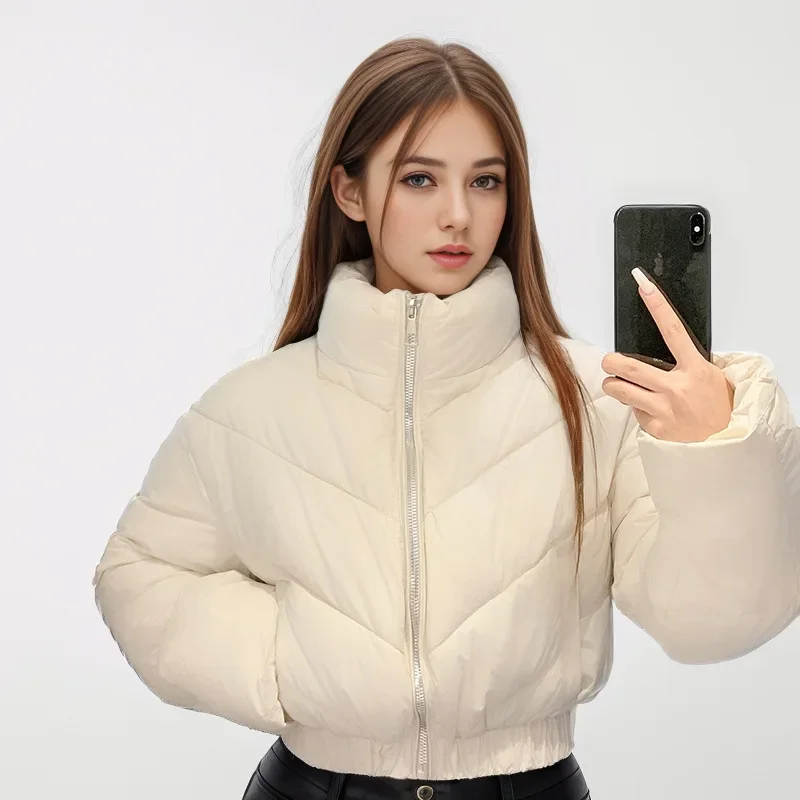 Chaqueta acolchada de algodón para mujer, abrigo coreano holgado, grueso y cálido, Parkas con bolsillos, otoño e invierno, 2024