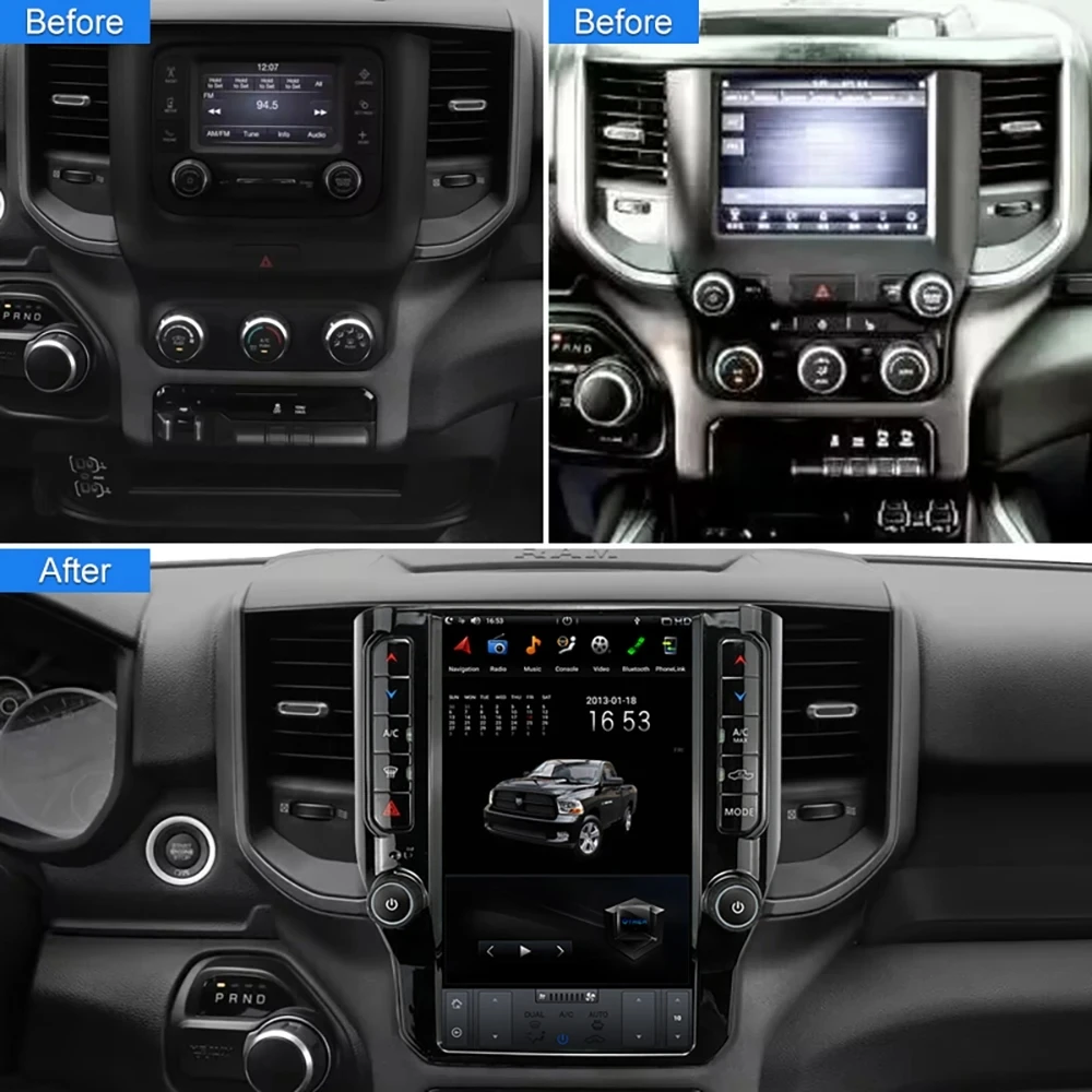 12.1 Inch Android 13 Car Radio For Dodge RAM 1500 2500 3500 2019 - 2022 Multimedia Auto Stereo Player Touch Screen GPS Head Unit