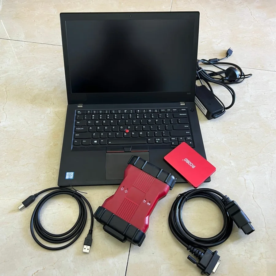 أداة تشخيص PRO FULL CHIP VCM2 IDS V129 VCM II كابلات كاملة مع برامج الكمبيوتر المحمول t470 I5 16G المثبتة