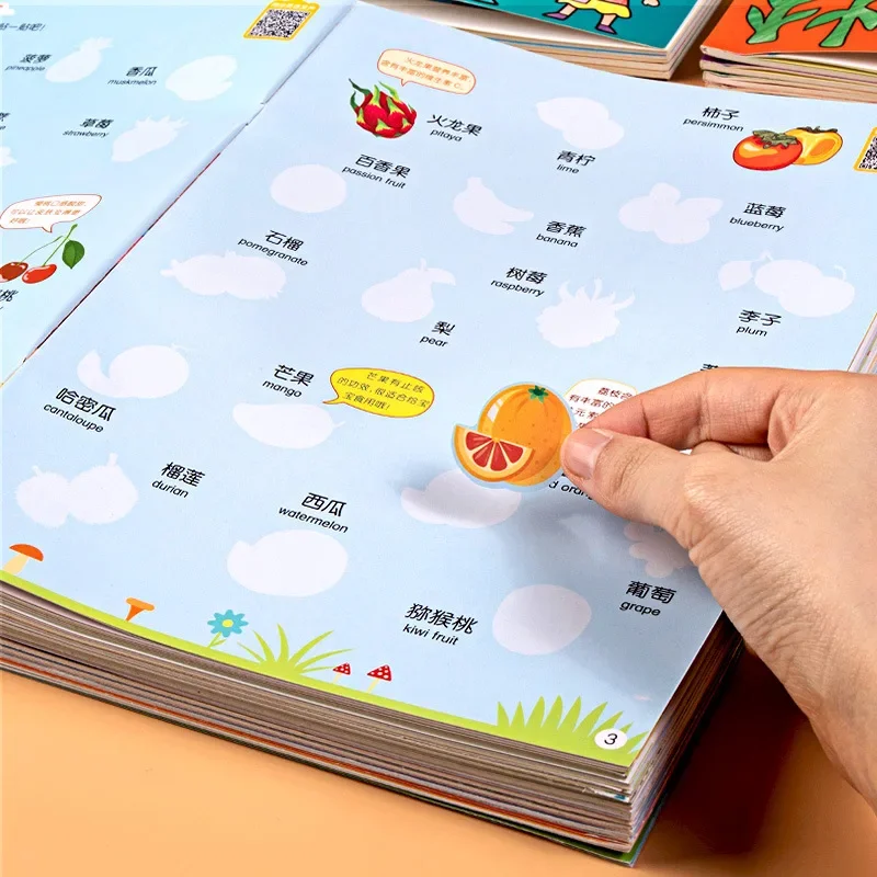 Sticker Bilingual Cognition Book Children's Early Education Click To Read Picture English Original Story Libros Livros Livres