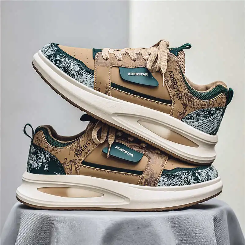 Męskie sneakersy na platformie podwyższające wzrost, wiosenne mokasyny, czarne buty szkolne, codzienne męskie tenisówki sportowe, stylizacja sabot, przytulne.