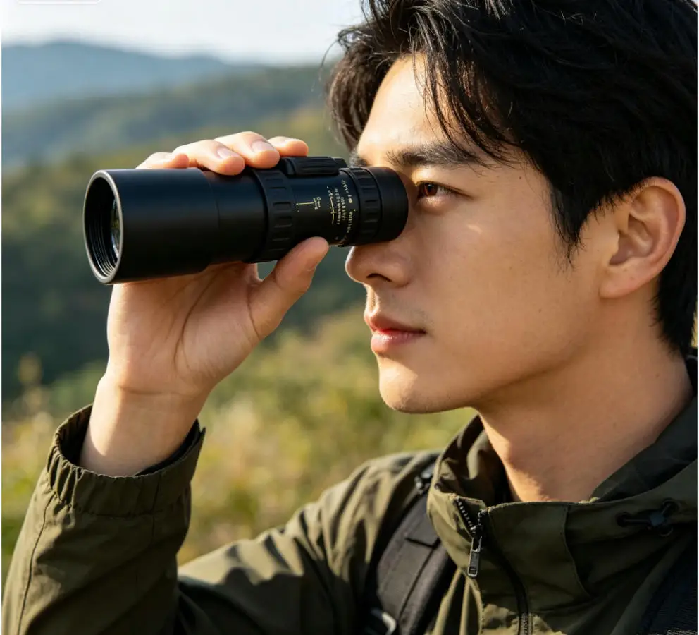 10-300x40 continuous zoom metal monocular. HD high magnification, supports mobile phone photography & low-light night vision.