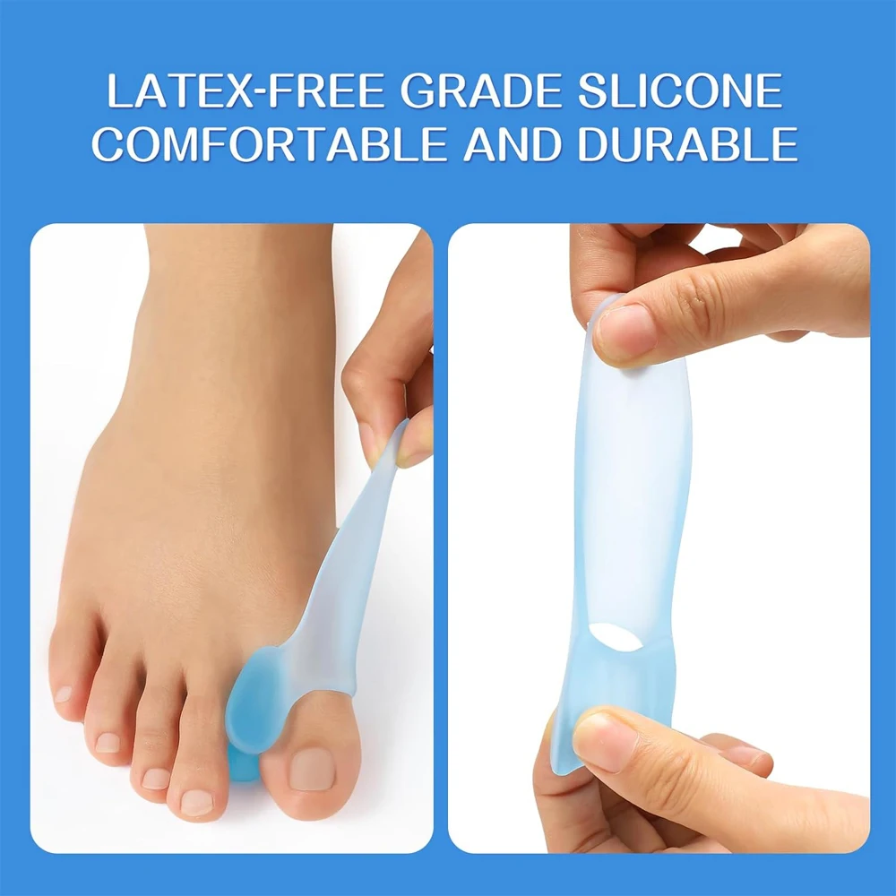 2Pcs/Pair Big Toes Separator Silicone Toe Overlapping Corrector Hallux Valgus Bunion Orthotic Pad Foot Health Care Pedicure Tool