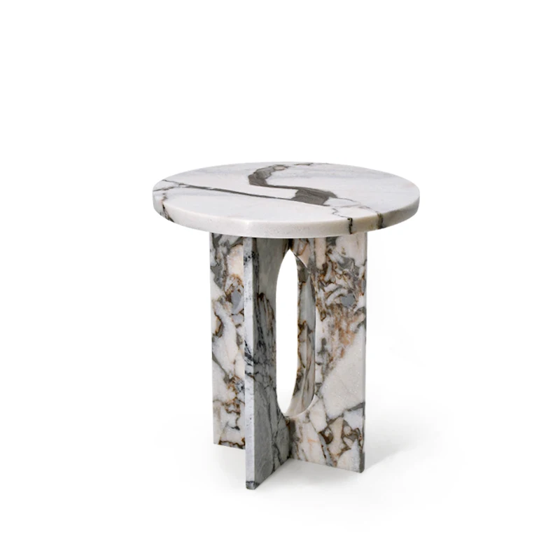 Italian style new luxury side tables minimalist living room square natural marble wholesale side table