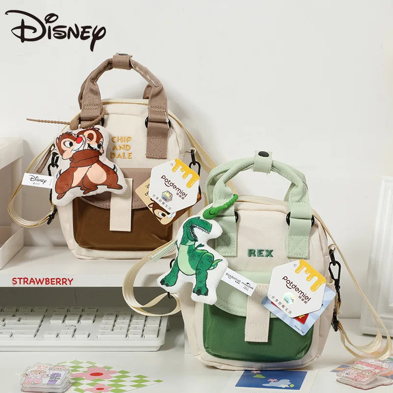 Disney Original Cartoon Chip Rex Meilin Pendant Kawaii Fashion Portable Canvas Shoulder Bag Anime Girls Handbag Birthday Gifts