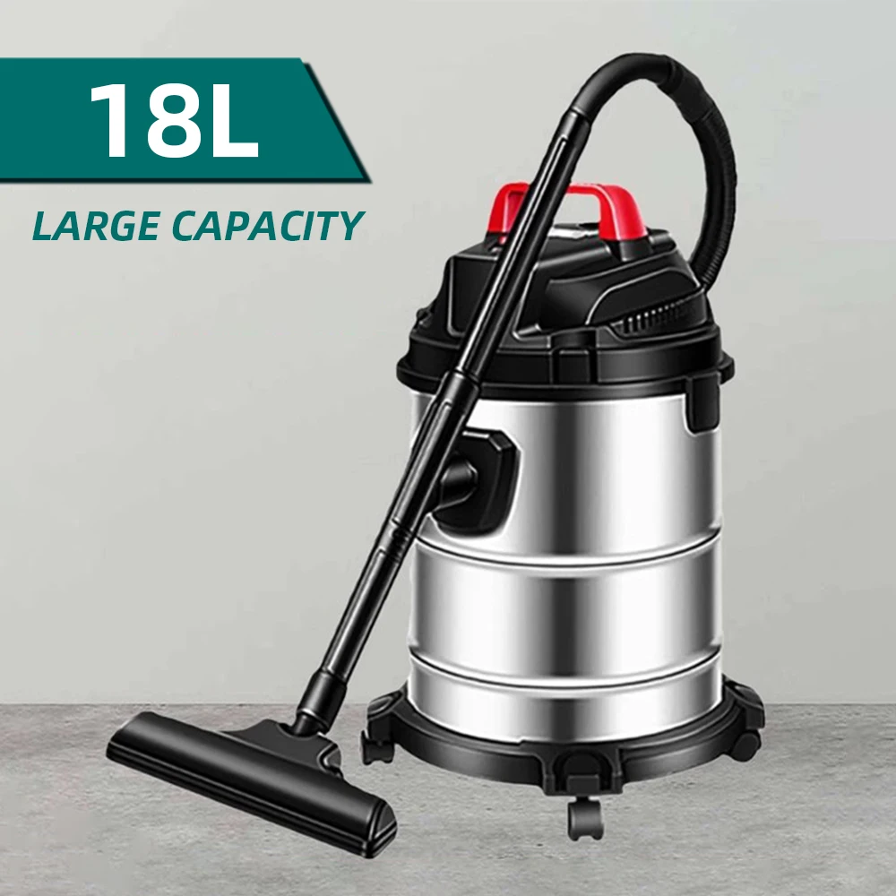 Промышленный пылесос, бытовой сухой и влажный очиститель высокой мощности 18 л, заводская мастерская, мощный всасывающий пылеочиститель