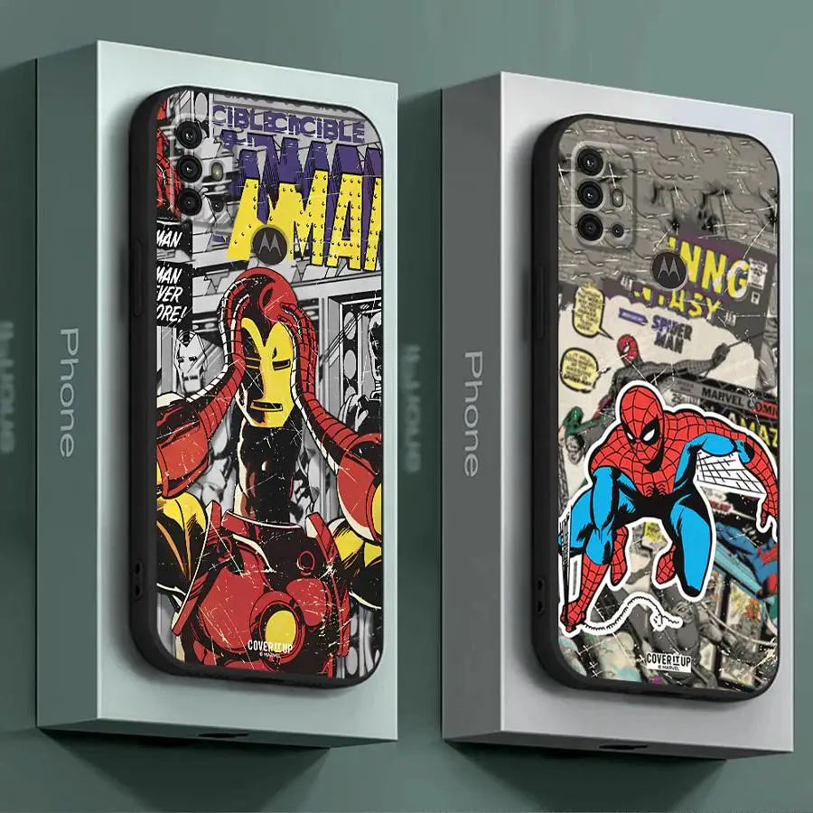 Marvel Ironman Spiderman Case for Motorola Moto G9 Plus Play Power G200 Edge 20 Pro Lite 30 40 Pro 30 Neo One Fusion Plus TPU