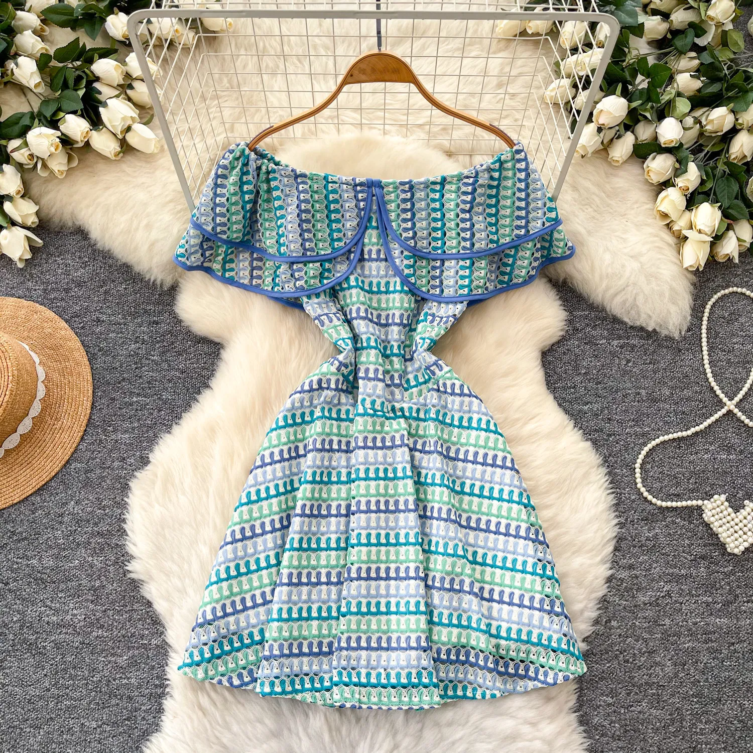 

Short Dress Women Dresses Sexy Vestidos Y2k Streetwear Off Shoulder Print Peter Pan Collar Elegant Splice Party Night Work 2026