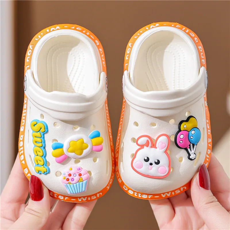 Sandalias y zapatillas para niños, zapatos antideslizantes de suela suave de dibujos animados, para interiores, para el hogar