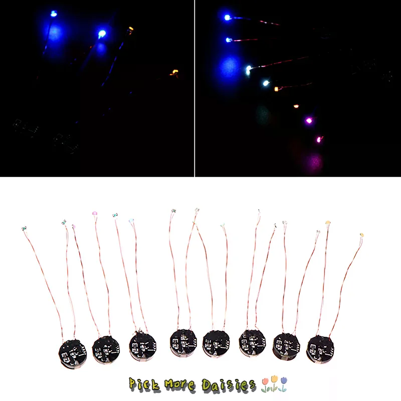 Lampe LED à commande magnétique filaire de 5 cm - Modèle de lumière magnétron avec batterie |   Jouets de voiture DIY/Diorama/Robots, matériaux d'éclairage