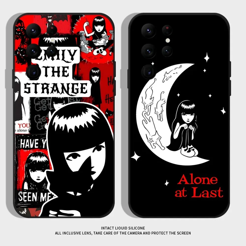 E-Emily The Strange Phone Case For Samsung S24,S22 Ultra,S20,S30 plus,S22 plus,S23,S30 ultra 5G Silicone Cover