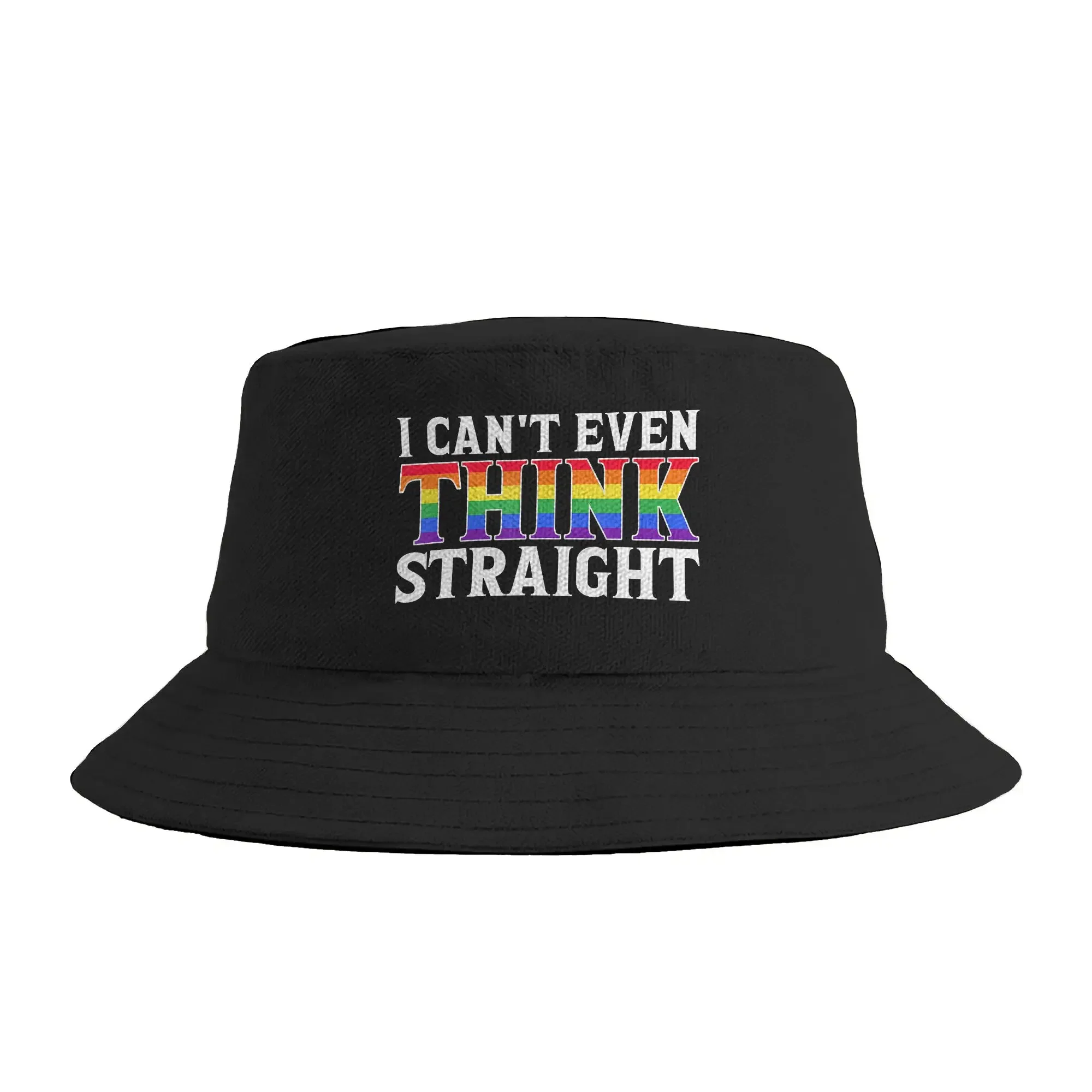 Unisex Can’t Even Think Straight Proud LGBTQ Pride Bucket Hat Breathable Fisherman Hats Summer Casual Beach Travel Caps