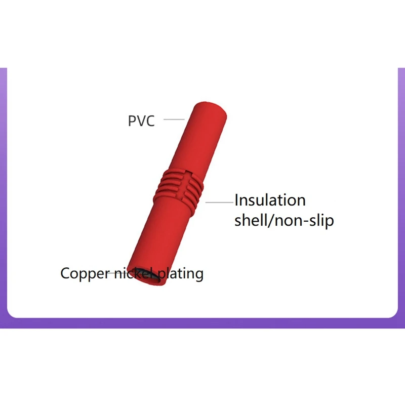 P7023 10 unids/lote de extensión de PVC aislado, conector Banana de 4Mm, adaptador hembra a hembra, acoplador, rojo y negro