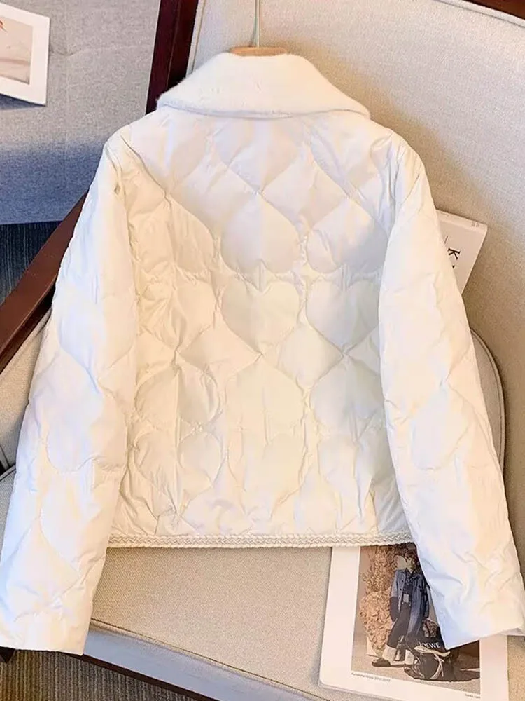 Winter Warme Daunen Baumwolle Outer Koreanische Design Einreiher Verdicken Jacken Tops Frauen Casual Langarm Chaquetas Blusas