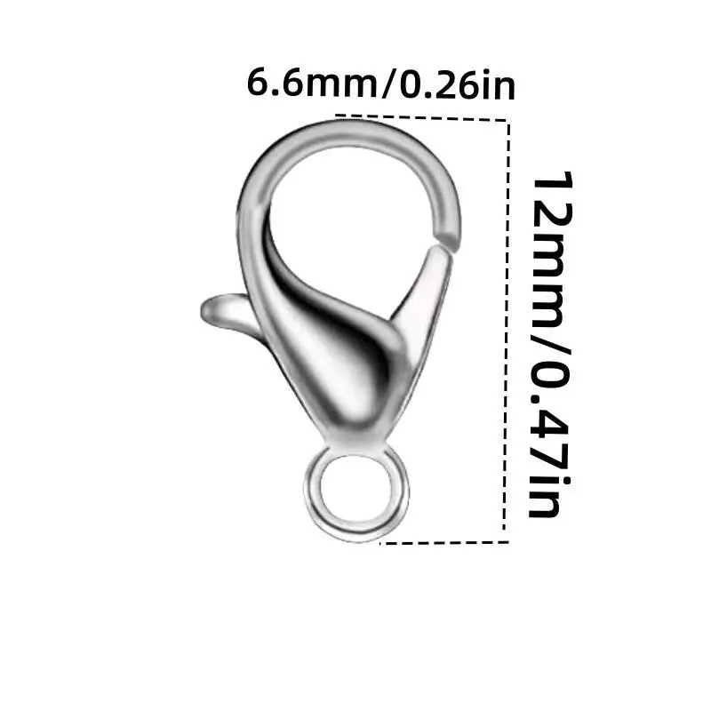 100pcs/lot Metal Lobster Clasps for Bracelets Necklaces Hooks Chain Closure Accessories for DIY Jewelry Making