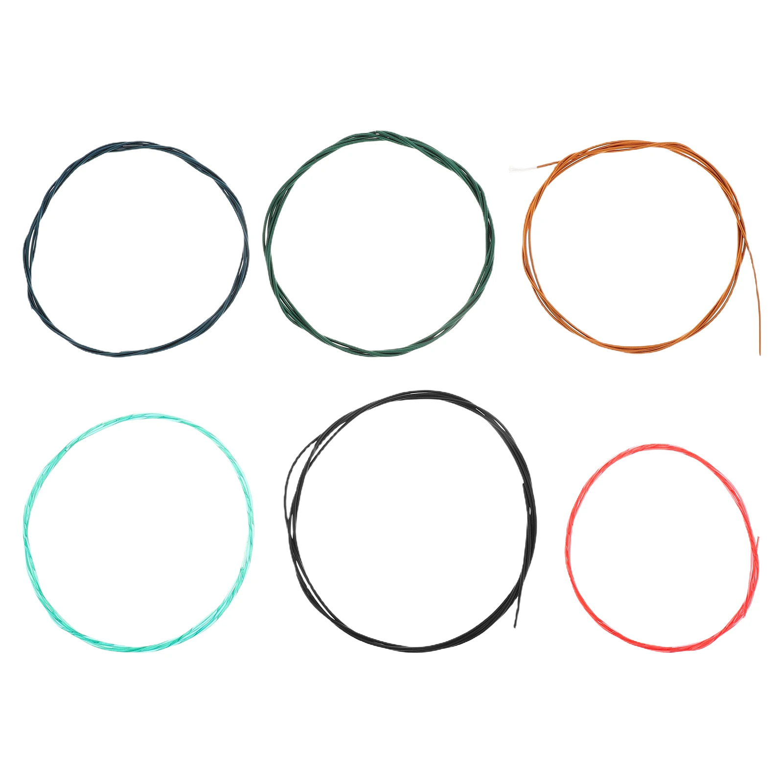 

6 Pcs Guitar Strings Classical Colorful Set Acoustic Parts Replacement String Kit Accessories for Folk Electric Guitars