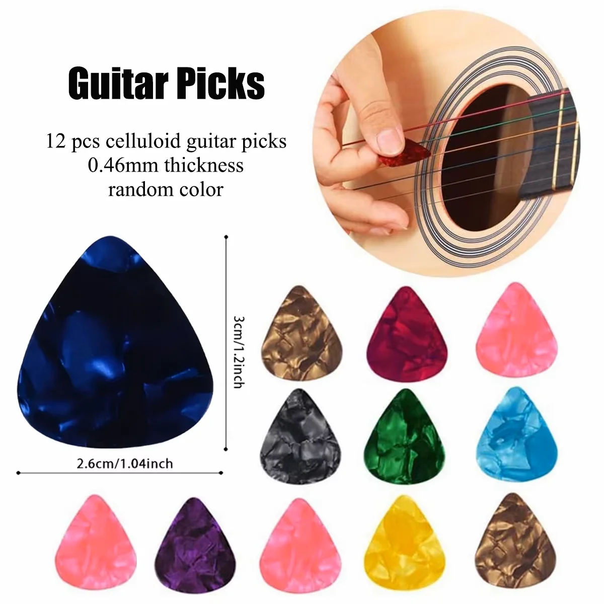 58-in-1 ギターアクセサリーセット：チューナー、カポ、弦カッター、様々な弦、カラフルなピック、その他のギタープレーヤーに必須のアイテム