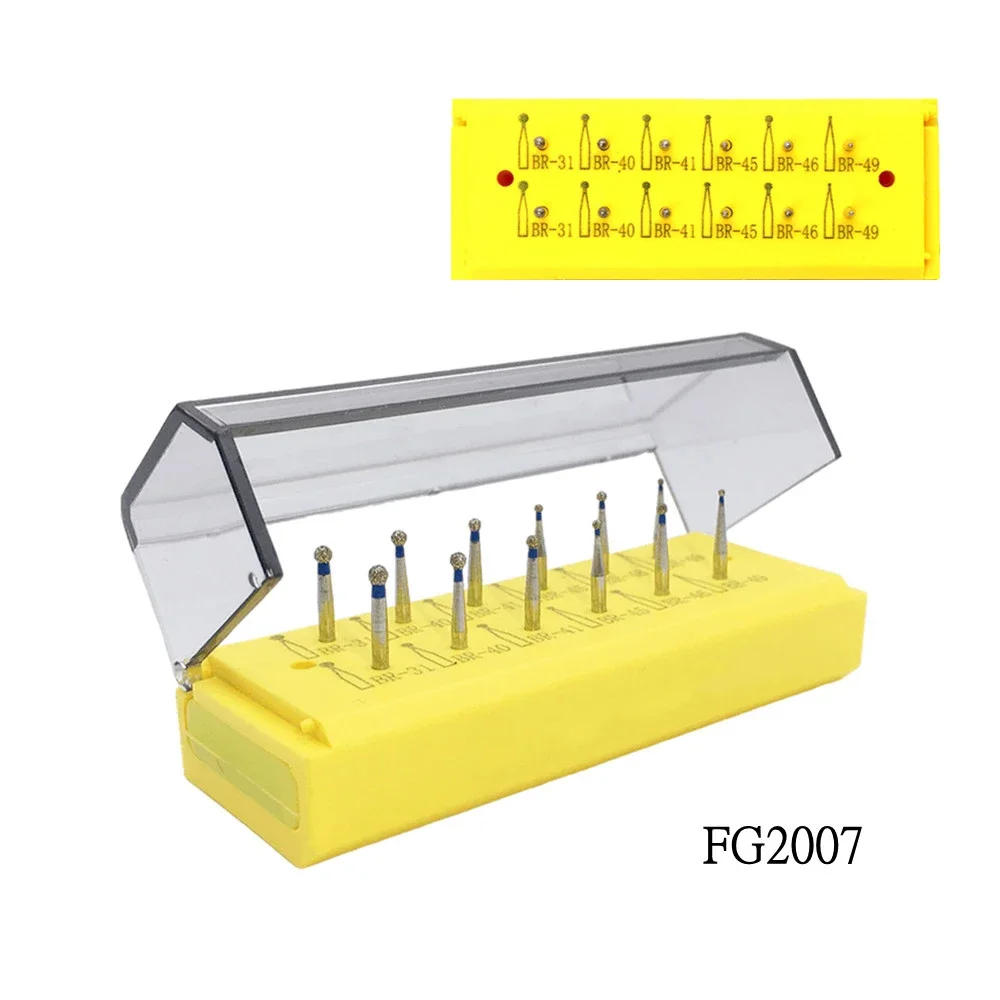 Dental Diamond Burs Drill Set, Alta Velocidade Odontologia Bur Bit, Moagem Odontológica, Materiais Cirúrgicos, Ferramentas De Polimento, Kit De Bur De Folheado