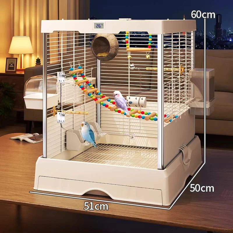 

Lovebird Quail Bird Cages Accessories Houses Indoor With Stand Bird Cages Flight Goods Stainless Bird Supplies
