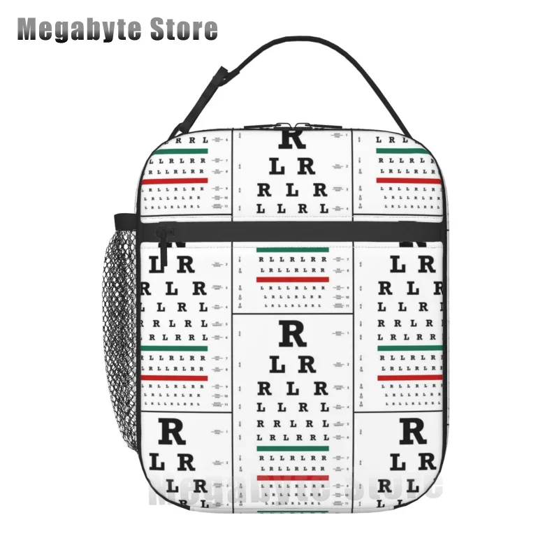 Optician Glasses Gift Insulated Lunch Tote Bag for Women Eye Chart Resuable Cooler Thermal Food Lunch Box Kids School Children