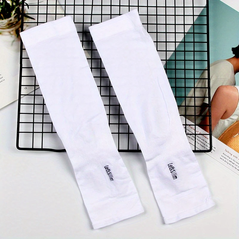 2 أزواج الذراع الشمس حماية أكمام أذرع تبريد مع ثقوب الإبهام الصيف في الهواء الطلق ركوب القيادة واقي للذراع غطاء للأكمام اليد للرجال والنساء #6